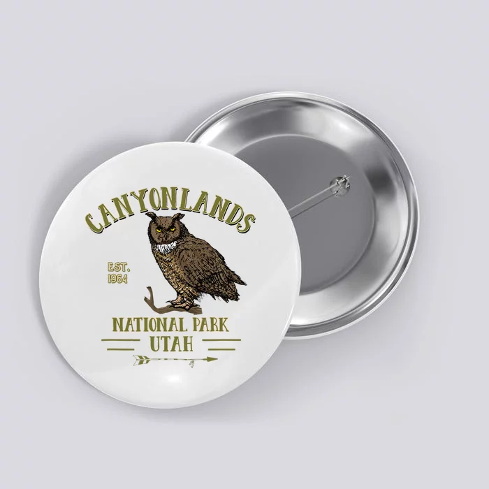 Canyonlands National Park Utah Great Horned Owl Souvenir Button