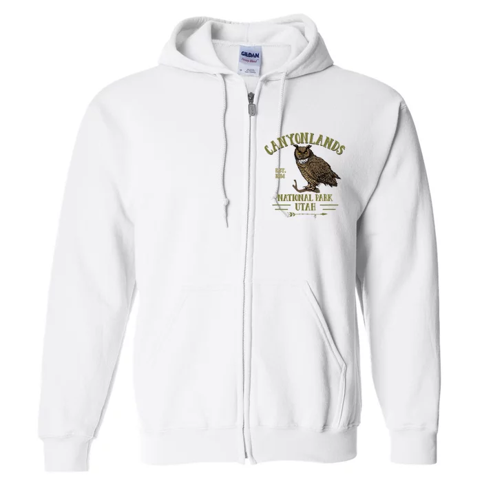 Canyonlands National Park Utah Great Horned Owl Souvenir Full Zip Hoodie