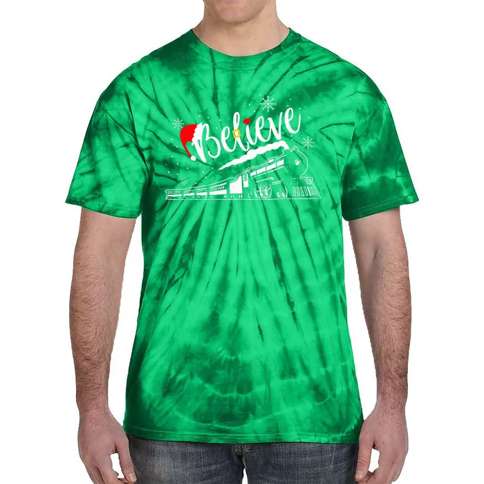 Christmas North Pole P.O.L.A.R E.X.P.R.E.S.S All Abroad Xmas Santa Tie-Dye T-Shirt