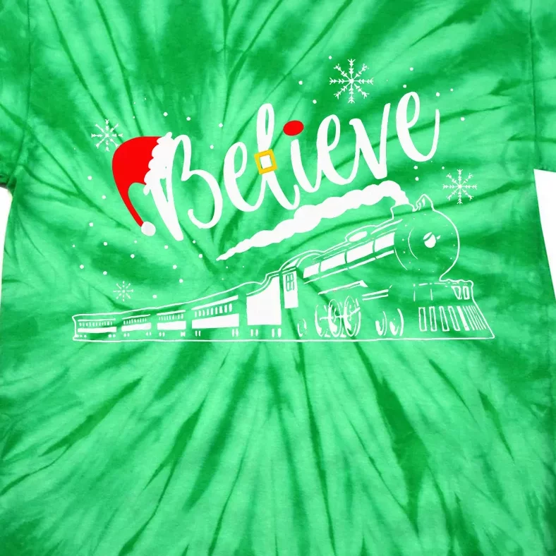 Christmas North Pole P.O.L.A.R E.X.P.R.E.S.S All Abroad Xmas Santa Tie-Dye T-Shirt