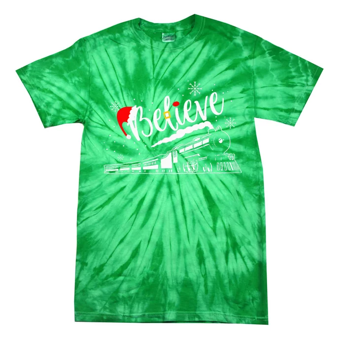 Christmas North Pole P.O.L.A.R E.X.P.R.E.S.S All Abroad Xmas Santa Tie-Dye T-Shirt