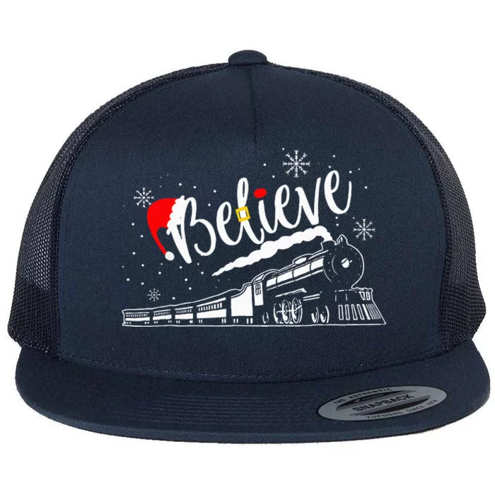 Christmas North Pole P.O.L.A.R E.X.P.R.E.S.S All Abroad Xmas Santa Flat Bill Trucker Hat