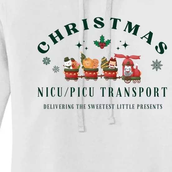 Christmas Nicu Picu Transport Deivering The Sweetest Little Present Women's Pullover Hoodie