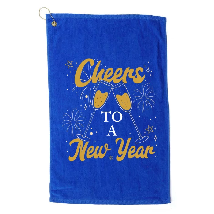 Cheers Nye Party Gift Fireworks Champagne Happy New Year Great Gift Platinum Collection Golf Towel