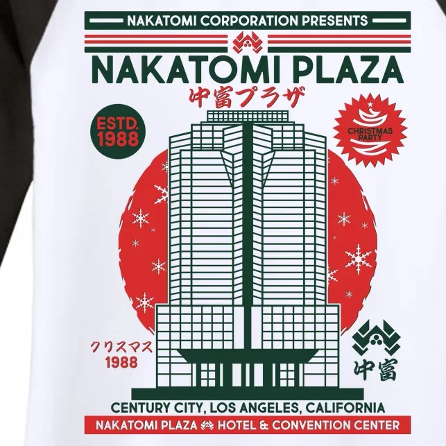 Classic Nakatomi Plaza Christmas Party Flyer Poster Women's Tri-Blend 3/4-Sleeve Raglan Shirt