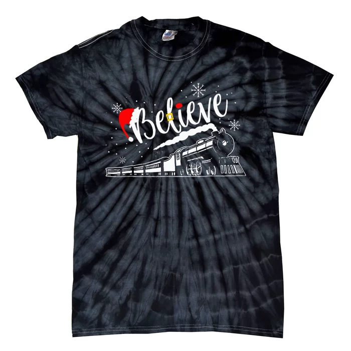 Christmas North P.O.L.E. P.O.L.A.R Express All Abroad Xmas Tie-Dye T-Shirt