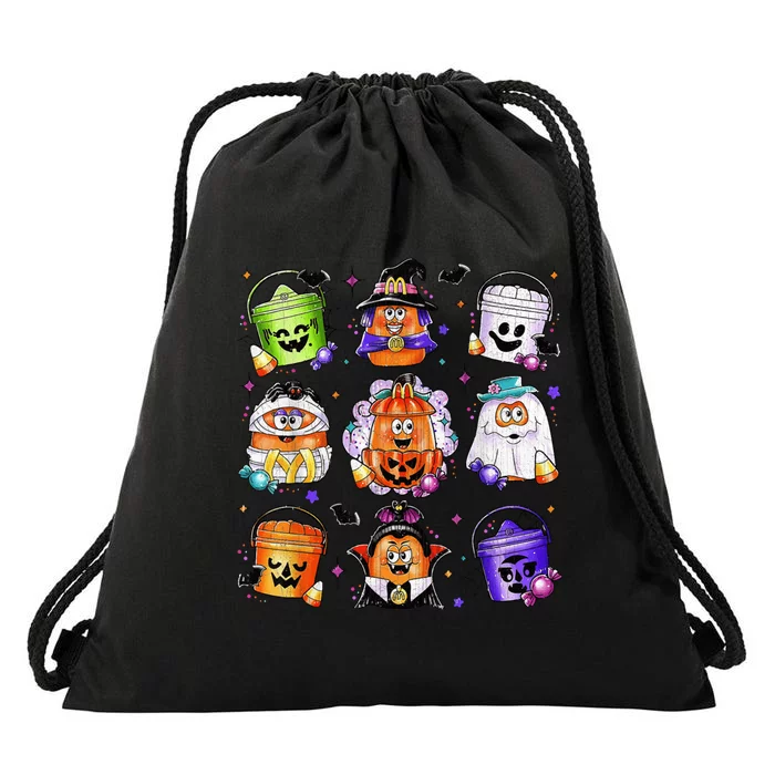 Chicken Nuggets Pumpkin Halloween 90S Vintage Drawstring Bag