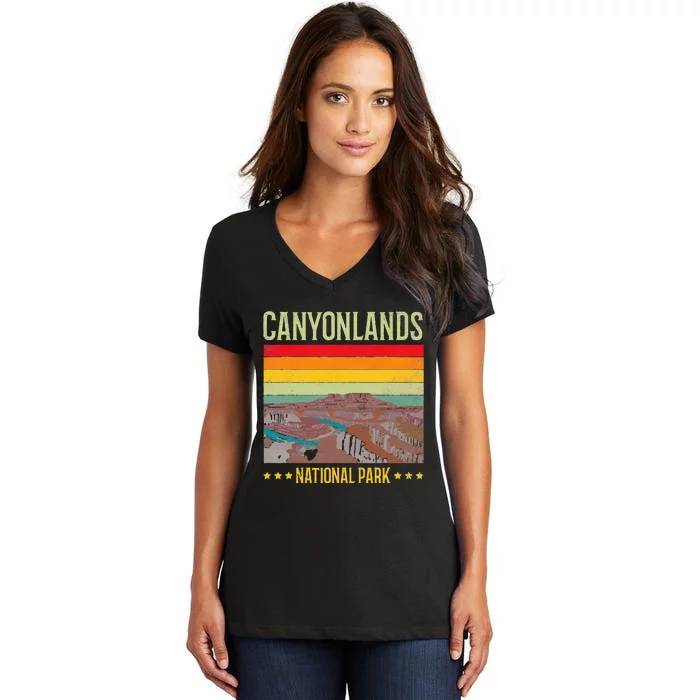 Canyonlands National Park US Vintage USA Utah State Lover Women's V-Neck T-Shirt