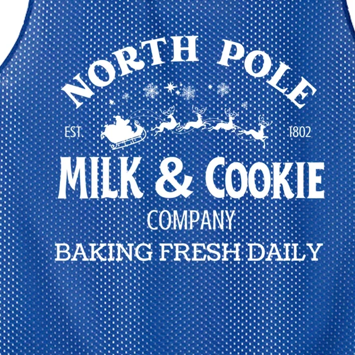 Cute North Pole Milk And Cookie Company Santa Claus Christmas Gift Mesh Reversible Basketball Jersey Tank