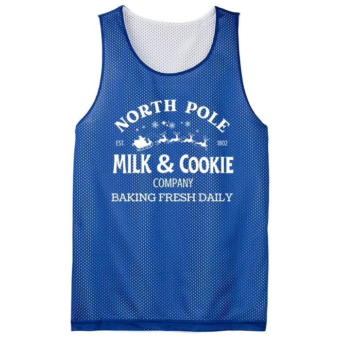 Cute North Pole Milk And Cookie Company Santa Claus Christmas Gift Mesh Reversible Basketball Jersey Tank