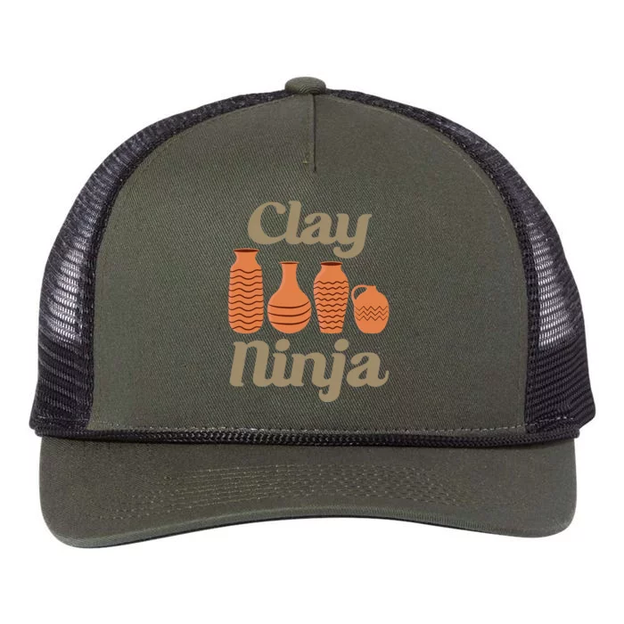 Clay Ninja Pottery Funny Ceramic Retro Rope Trucker Hat Cap