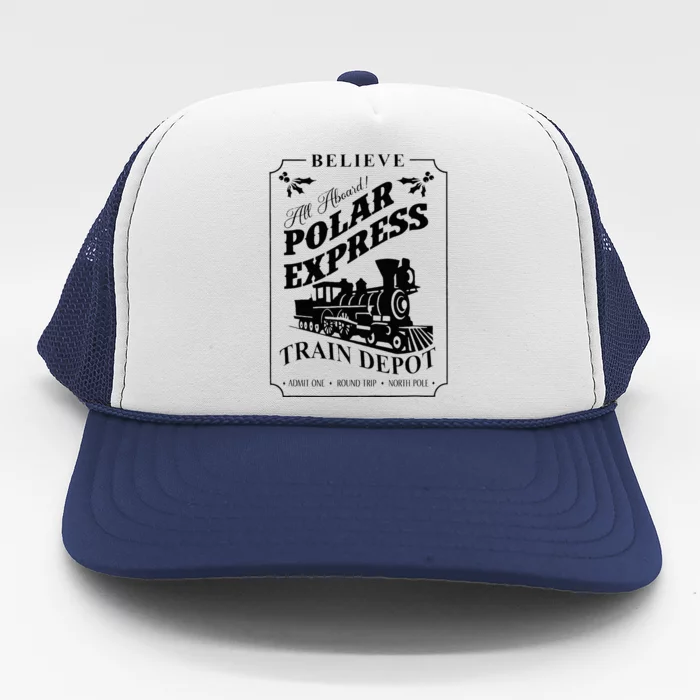 Christmas North Pole P.O.L.A.R E.X.P.R.E.S.S All Abroad Xmas Trucker Hat