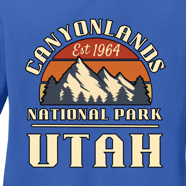 Canyonlands National Park Utah Mountain Hiking Retro Gift Ladies Long Sleeve Shirt