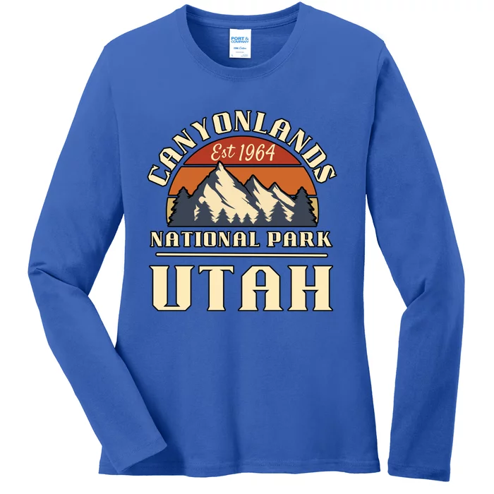 Canyonlands National Park Utah Mountain Hiking Retro Gift Ladies Long Sleeve Shirt