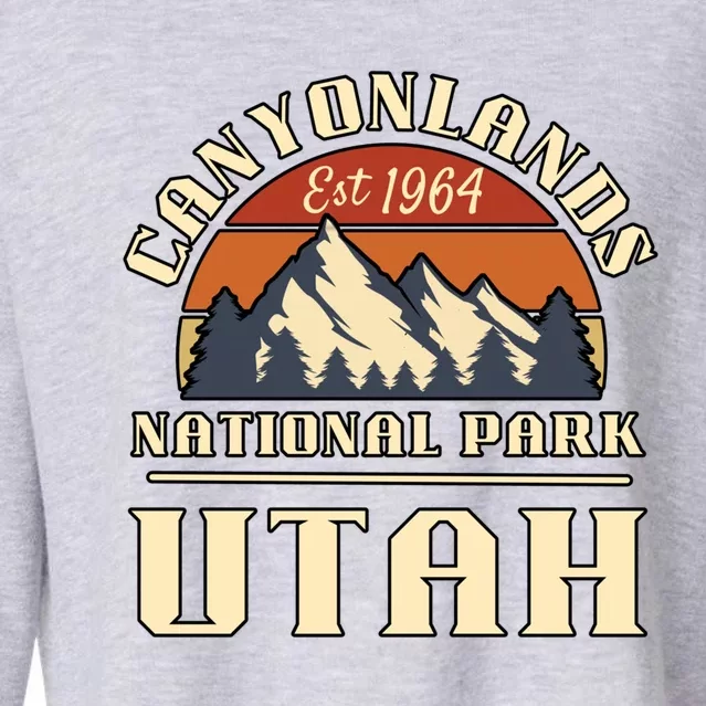 Canyonlands National Park Utah Mountain Hiking Retro Gift Cropped Pullover Crew