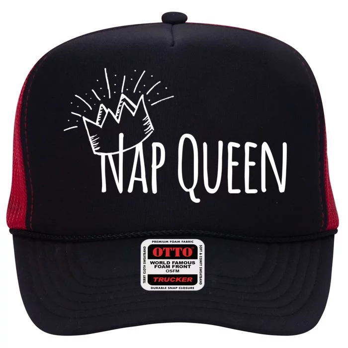 Cute Nap Queen Funny Gift High Crown Mesh Trucker Hat