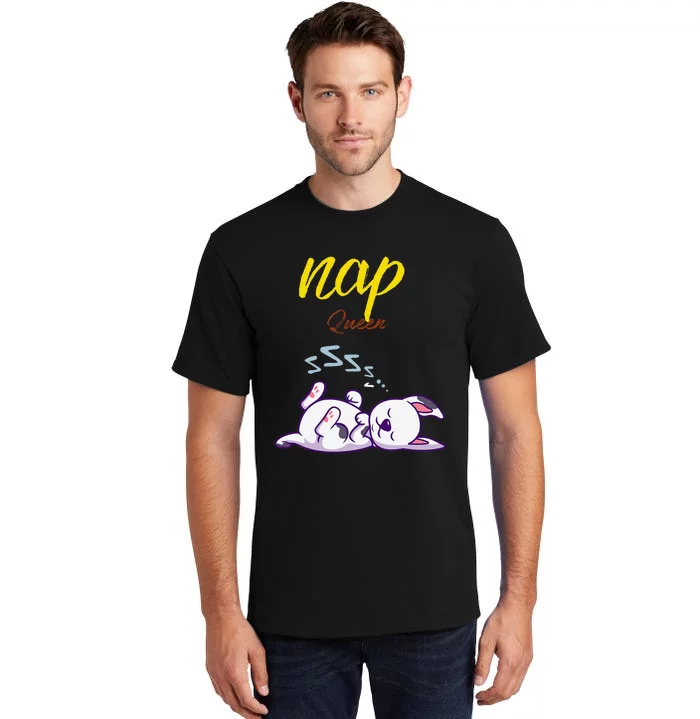 Cute Nap Queen With Sleeping Dog Tall T-Shirt