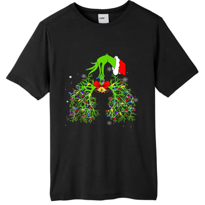 Christmas Nurse Respiratory Therapist Lung Xmas Lights ChromaSoft Performance T-Shirt