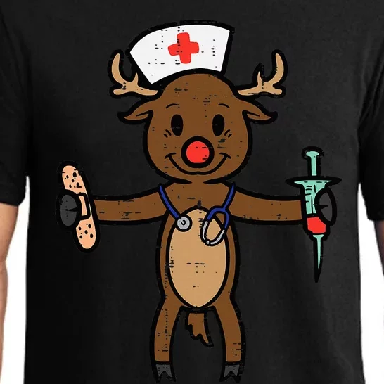 Christmas Nurse Reindeer Funny Xmas Nursing Pajama Set