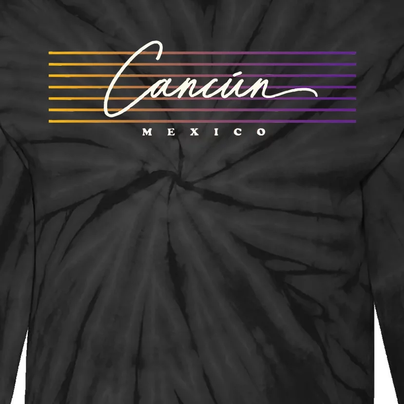 Cancun Nostalgic Retro Style Mexico Tie-Dye Long Sleeve Shirt