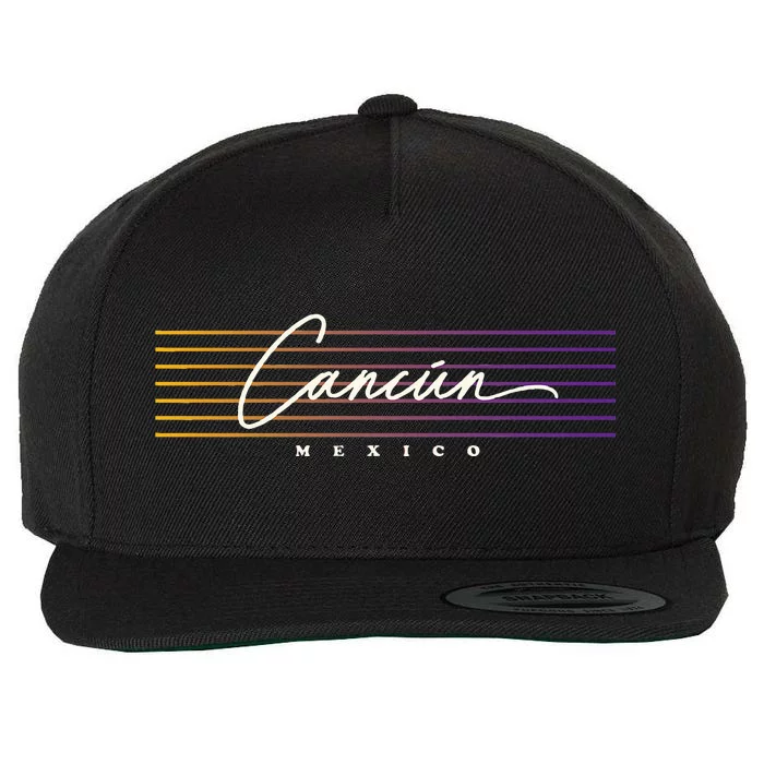 Cancun Nostalgic Retro Style Mexico Wool Snapback Cap