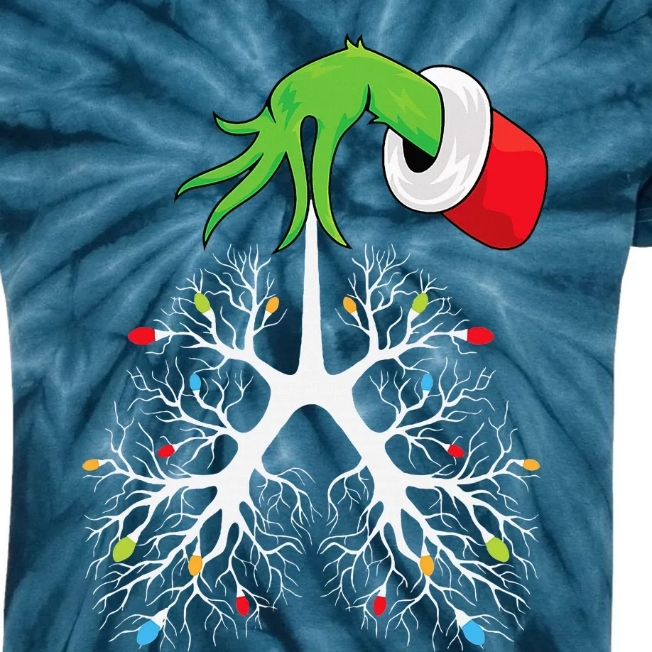 Christmas Nurse Respiratory Therapist Lung Lights Funnyxmas Kids Tie-Dye T-Shirt