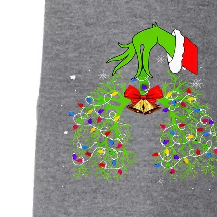 Christmas Nurse Respiratory Therapist Lung Xmas Lights Doggie 3-End Fleece Hoodie