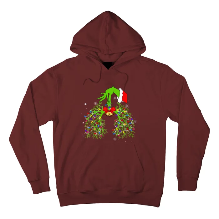 Christmas Nurse Respiratory Therapist Lung Xmas Lights Hoodie