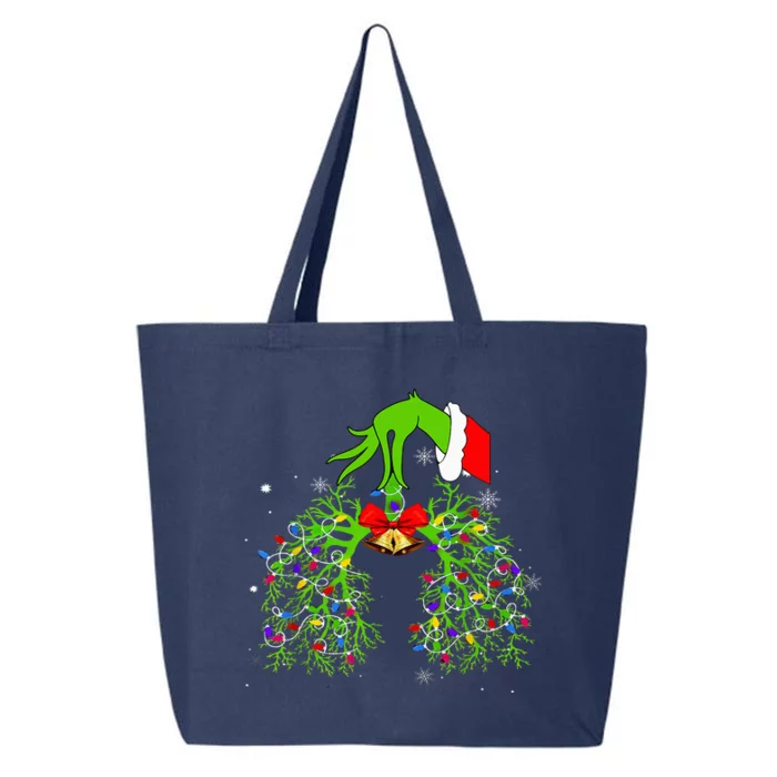 Christmas Nurse Respiratory Therapist Lung Xmas Lights 25L Jumbo Tote