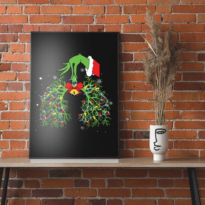 Christmas Nurse Respiratory Therapist Lung Xmas Lights Poster