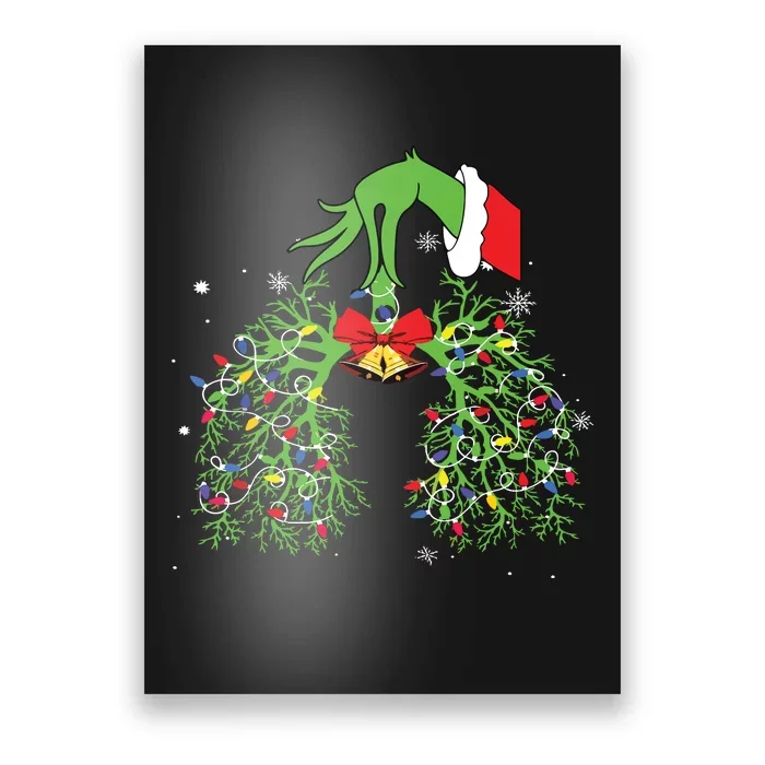 Christmas Nurse Respiratory Therapist Lung Xmas Lights Poster