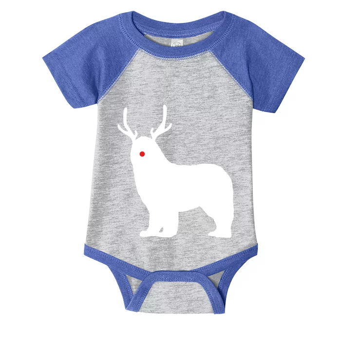 Christmas Newfoundland Reindeer Newfie Dog Gift Infant Baby Jersey Bodysuit