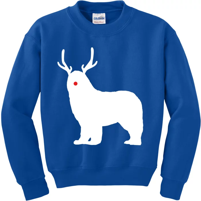 Christmas Newfoundland Reindeer Newfie Dog Gift Kids Sweatshirt