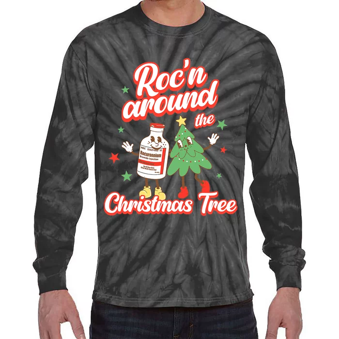 Christmas Nurse Roc'n Around The Christmas Tree NICU L'D Tie-Dye Long Sleeve Shirt