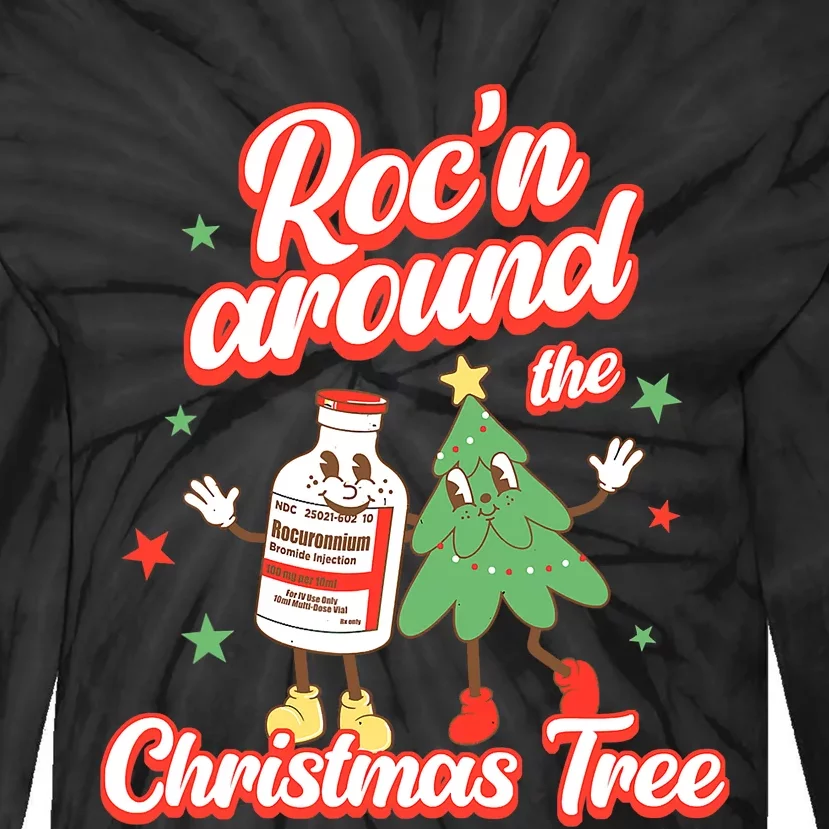 Christmas Nurse Roc'n Around The Christmas Tree NICU L'D Tie-Dye Long Sleeve Shirt