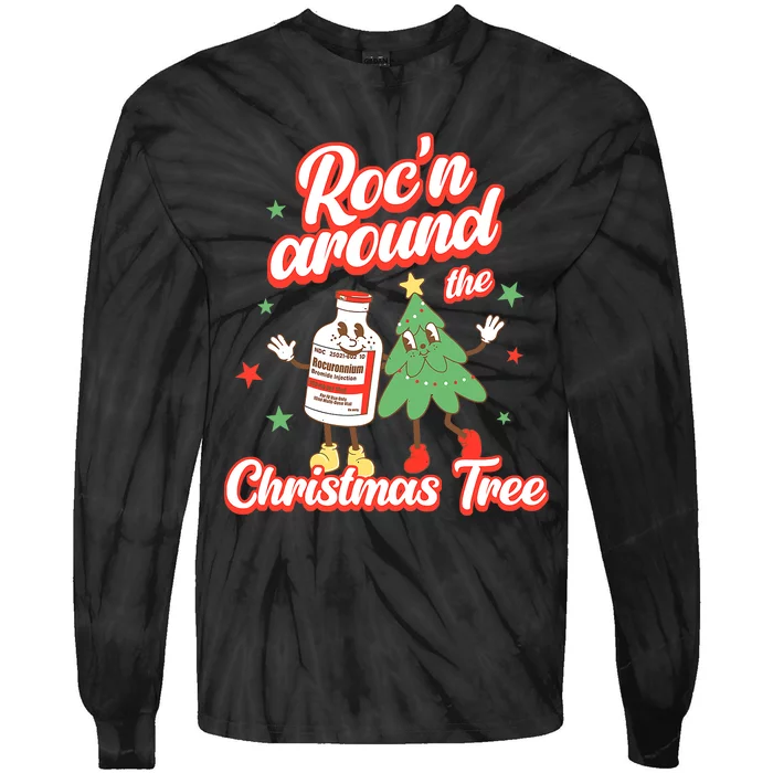 Christmas Nurse Roc'n Around The Christmas Tree NICU L'D Tie-Dye Long Sleeve Shirt