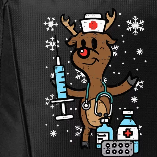 Christmas Nurse Reindeer Funny Xmas Nursing City Backpack