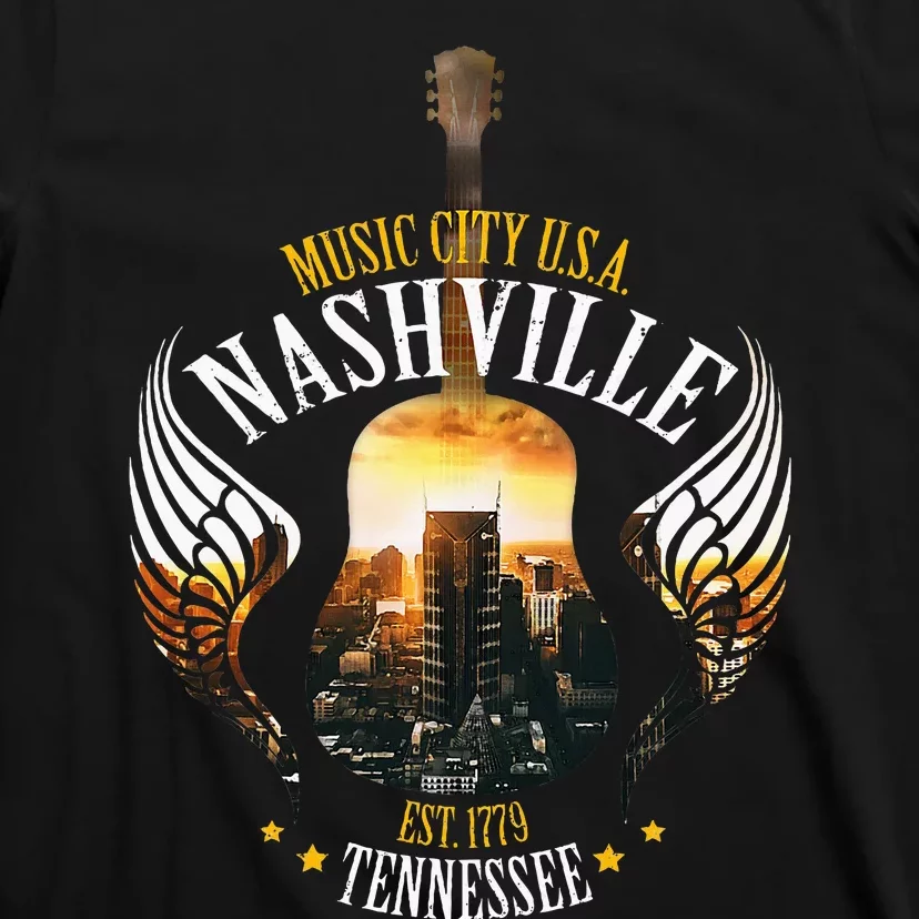 Country Nashville Retro Graphic Guitar T-Shirt