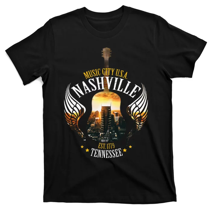 Country Nashville Retro Graphic Guitar T-Shirt