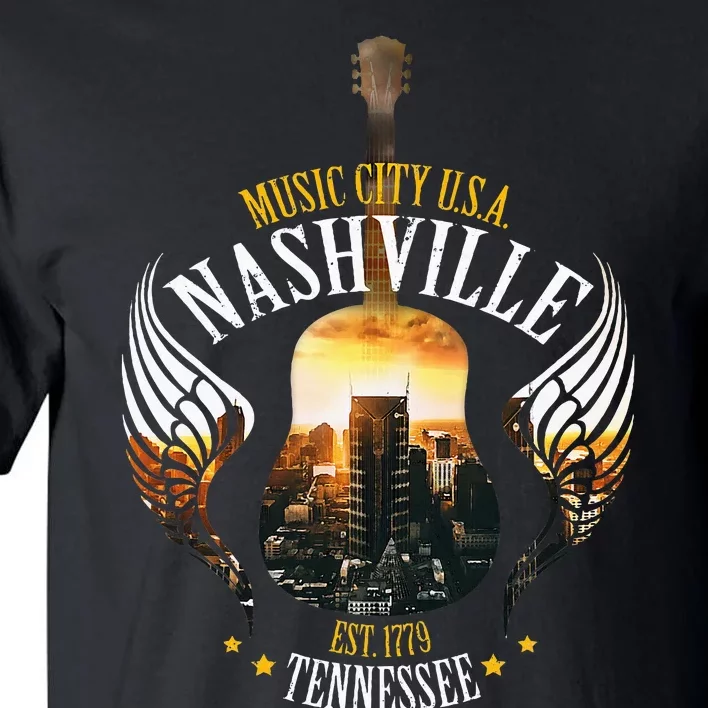 Country Nashville Retro Graphic Guitar Tall T-Shirt