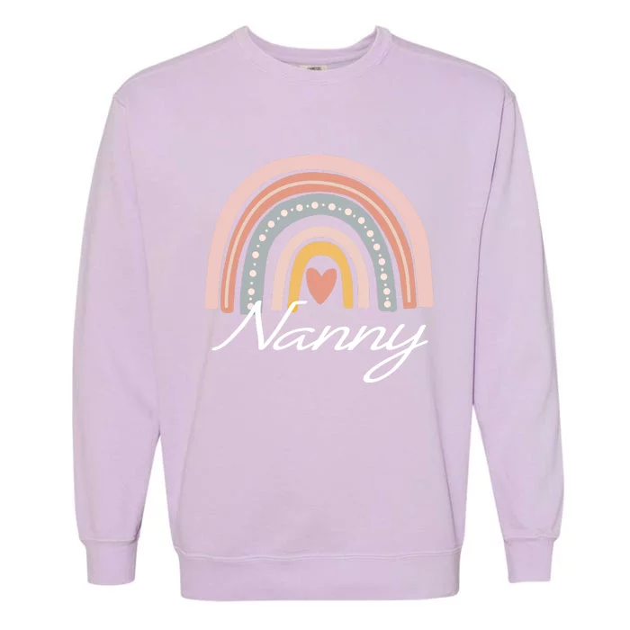 Cute Nanny Rainbow Grandma Christmas Mothers Day Gift Garment-Dyed Sweatshirt