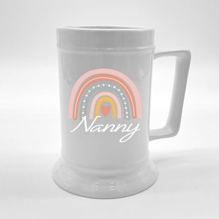 Cute Nanny Rainbow Grandma Christmas Mothers Day Gift Front & Back Beer Stein