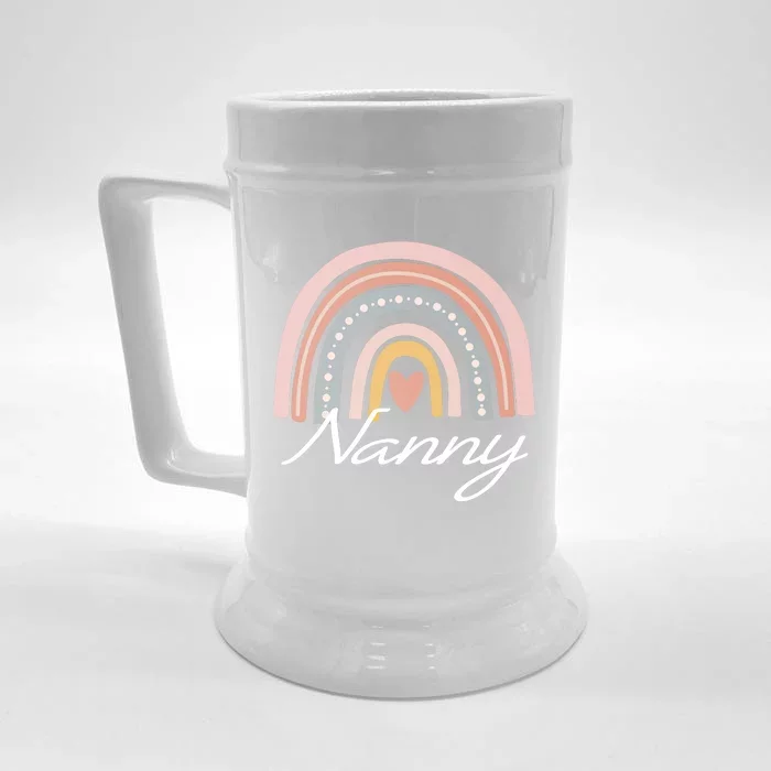 Cute Nanny Rainbow Grandma Christmas Mothers Day Gift Front & Back Beer Stein