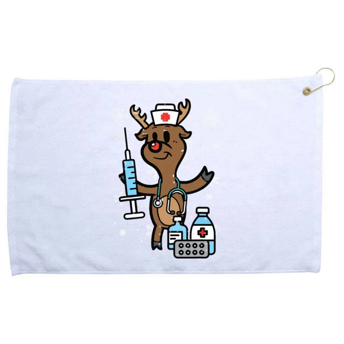 Christmas Nurse Reindeer Funny Xmas Nursing Scrub Top Women Grommeted Golf Towel