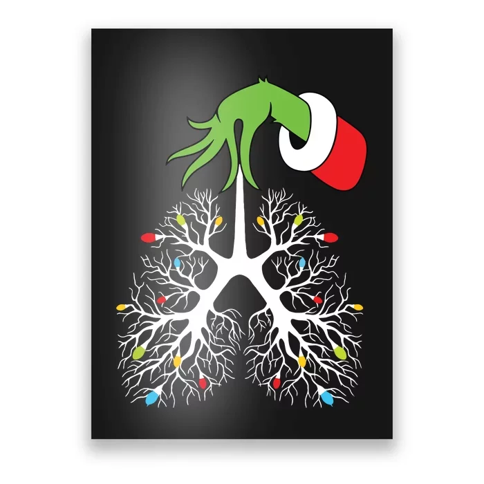 Christmas Nurse Respiratory Therapist Lung Lights Funnyxmas Poster