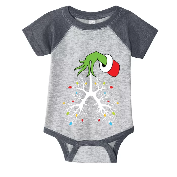 Christmas Nurse Respiratory Therapist Lung Lights Funnyxmas Infant Baby Jersey Bodysuit