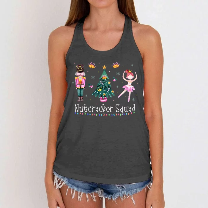 Christmas Nutcracker Squad Ballet Dance Women's Knotted Racerback Tank