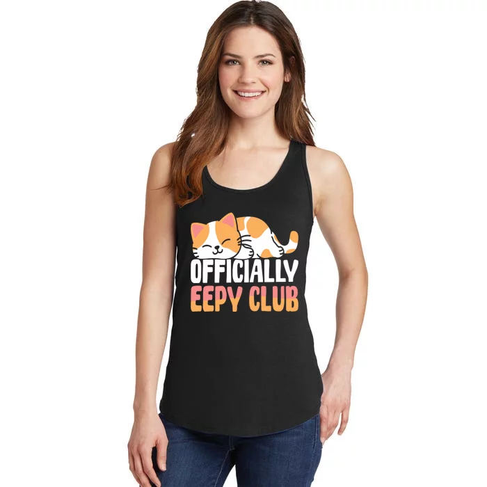 Cat Nap Sleeping Eepy Cat Lovers Ladies Essential Tank