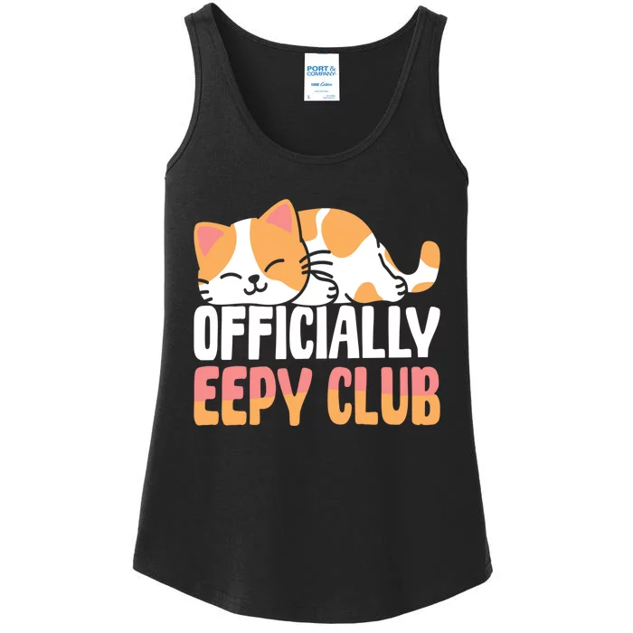 Cat Nap Sleeping Eepy Cat Lovers Ladies Essential Tank