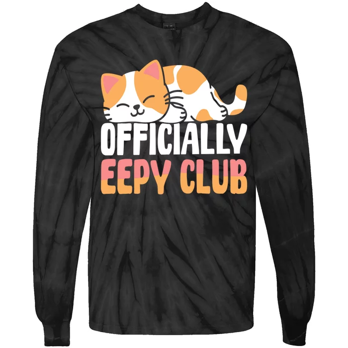 Cat Nap Sleeping Eepy Cat Lovers Tie-Dye Long Sleeve Shirt